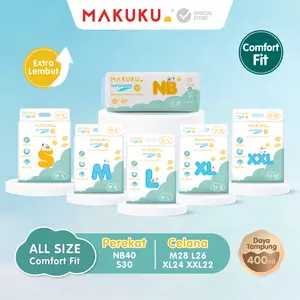[LIVE EXCLUSIVE 4 PACK] MAKUKU SAP Diapers Comfort Fit