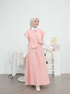 Cinesia Id Kimmy Vest Setelan Outfit Kece Berhijab Smart Casual Korean Style 2in1 Ootd Cewek kece 2025