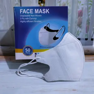 Masker Duckbill Murah Kualitas Premium Face Mask isi 50 pcs Hitam Putih Desain Ergonomis Tahan Air Perlindungan Maksimal