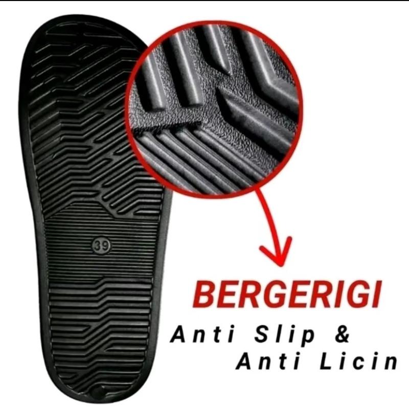 Sandal Slop motif catur fulblack Pria Wanita Sendal Slide Premium Cowo Cewe antiselip korea 6