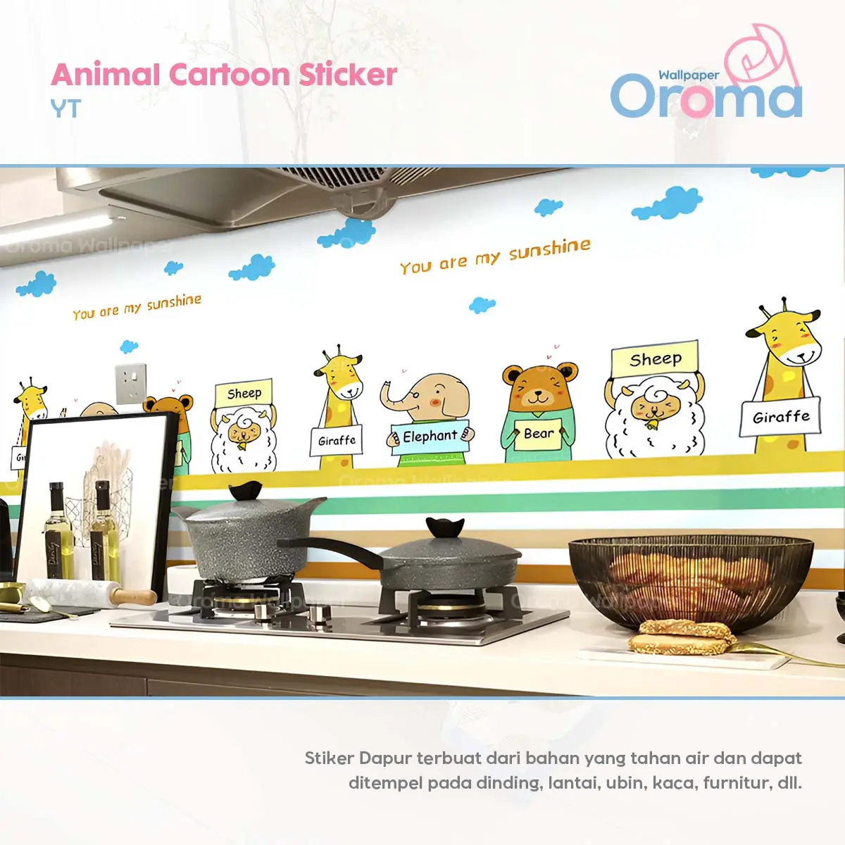 OROMA Stiker Dapur Dan Stiker Kamar Mandi Anti Minyak Dan Anti Air Ukuran 60cm x 5meter
