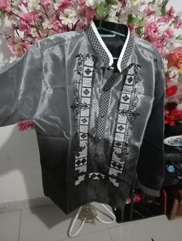 Product Review of Barong Tagalog Pinya Organza Double Collar with Lining Monochromatic Black High Quality Barong Tagalog Black from K**e S**e 1
