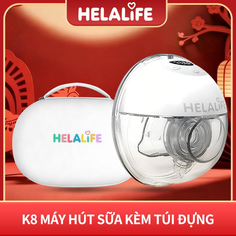 Máy Hút Sữa Có Thể Đeo Được Helalife K8 Tặng Kèm Bộ Túi Đựng Hút Không Đau 4 Chế Độ Hút Và 12 Lực Hút Thích Hợp Để Rút Sữa Sâu.Máy hút sữa công nghệ bionic 3D bao gồm mặt cắt vú 13 15 17 19 21 24 27mm