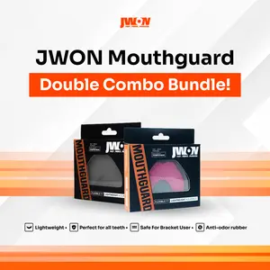 JWON Mouthguard 2 PCS Black & Pink Bundle ! Pelindung Gigi Gusi Warna Hitam Pink Fleksibel Ringan Tahan Lama - Cocok Untuk Semua Gigi dan Pengguna Kawat Gigi - Karate Taekwondo