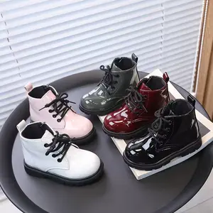 Sepatu boots anak perempuan korean trendy/Sepatu boots anak cewek motif polos sleting samping terbaru/NEW sepatu boots anak cewek umur 3-10 tahun