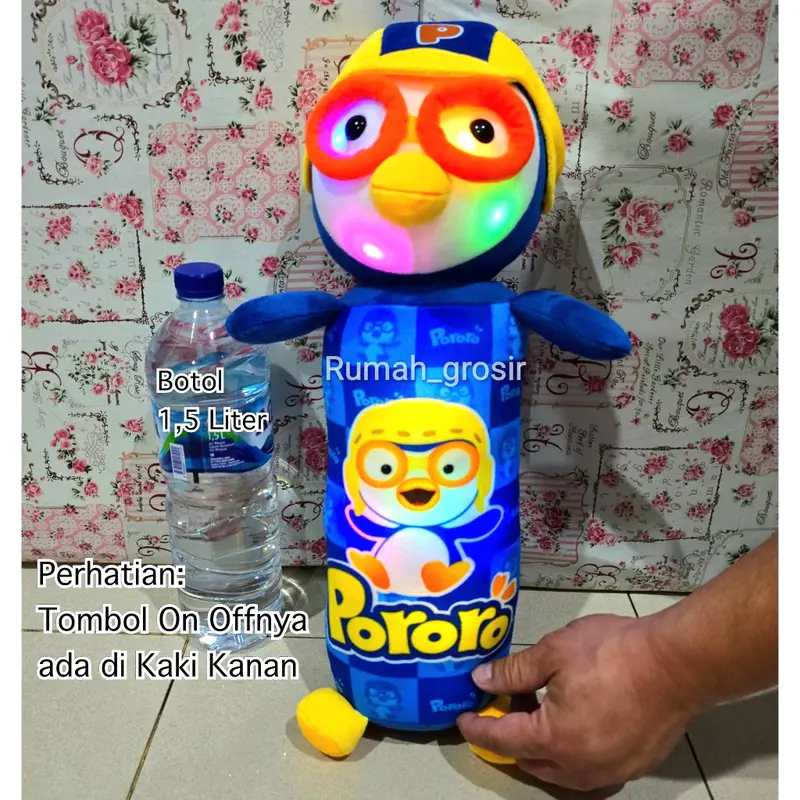 Boneka Pororo the Little Penguin LED Lampu Bubble Dolls Loopy Pororo Guling Pororo 4