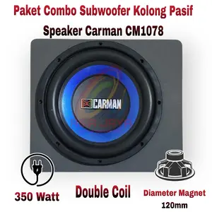 Paket Combo Subwoofer Kolong Pasif Speaker Carman CM1078 10 Inch
