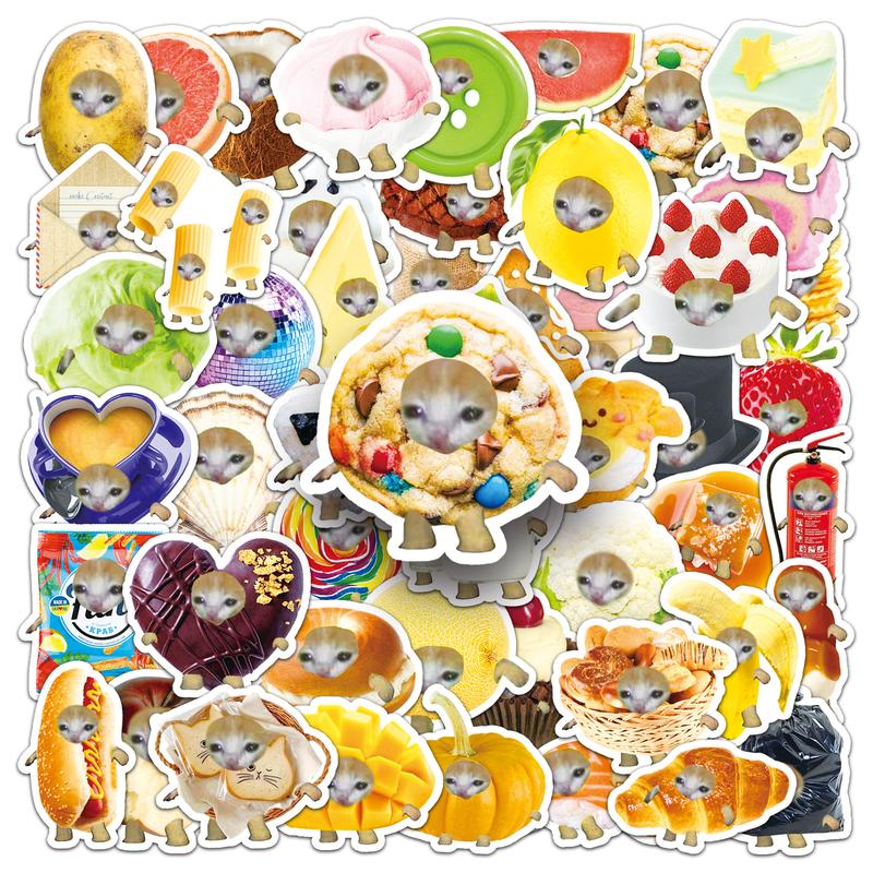 50pcs Cute Funny Cat Emoji Graffiti Stickers Waterproof DIY for ...