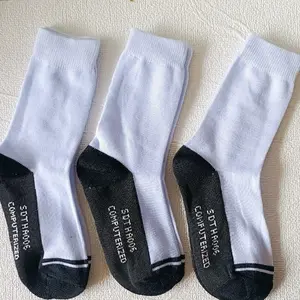 6 pasang kaus kaki anak sekolah hitam putih panjang ukuran SD, SMP dan SMA, katun spandek tebal dan lembut, nyaman dipakai Fashion Kaos