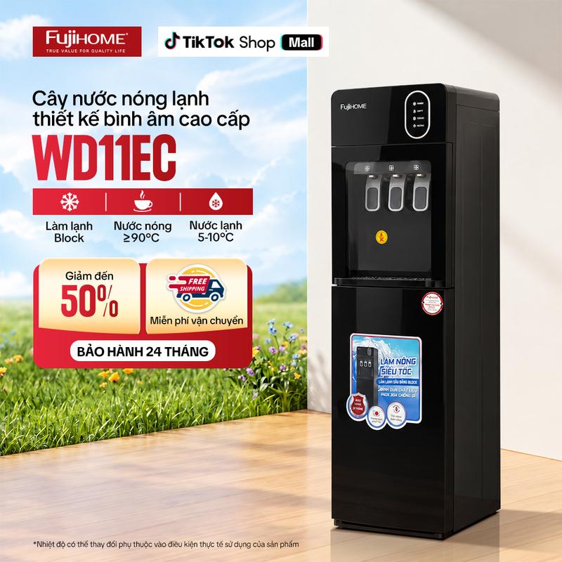 Cây Nước Nóng Lạnh Bình Âm Fujihome WD11EC (3 Vòi: Nóng/Lạnh/Thường) - Công Nghệ Block Làm Lạnh Sâu, Nhập Khẩu