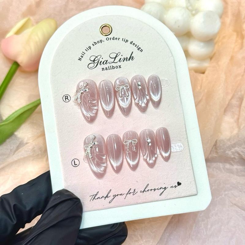 M438 nailbox thiết kế thủ công mắt mèo vẽ vỏ sò tặng kèm bộ dụng dụ gắn móng