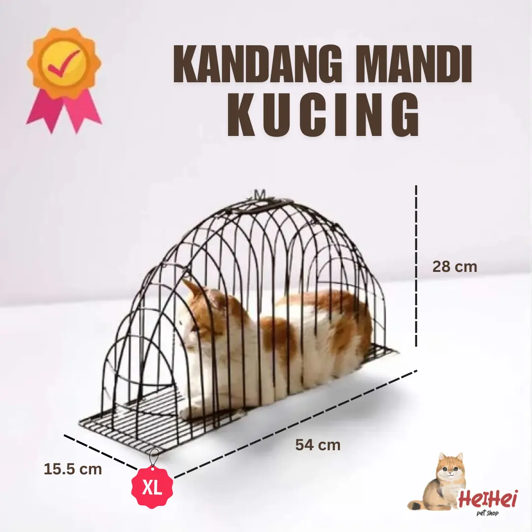 Kandang Grooming Mandi Kucing SIZE XL - Grooming Cage for Cat - Kandang Mandi Kucing Besi Tebal Anti Reog