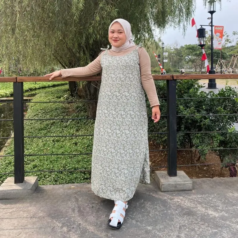 OVERALL JUMBO XXXL / JISOO OVERALL OUTER DRESS POLOS KOREAN LOOK MAYUNG MUSLIM JUMBO XXL / Overall dress Muat 40-90kg / SLOOPY OVERALL DRESS JUMBO operol  cewek  import Airflow Crinkle Maxi 2