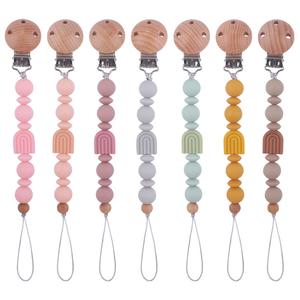 Newborn Shower Gift for Boy and Girl BPA Free Pacifier Holder Boho Rainbow Silicone Baby Pacifier Clip