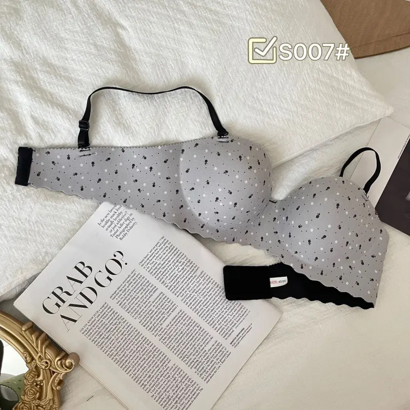 Missoofficial.id BR1932 Bh Bra Wanita Tanpa Kawat Seamless Bralette Elastis Pakaian Dalam Polkadot Busa Tipis 5