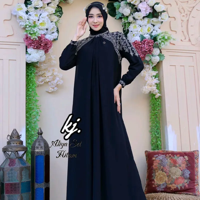 Gamis Pesta Raina Set Ori Khadijah Mode Gamis Cantik Gamis 3
