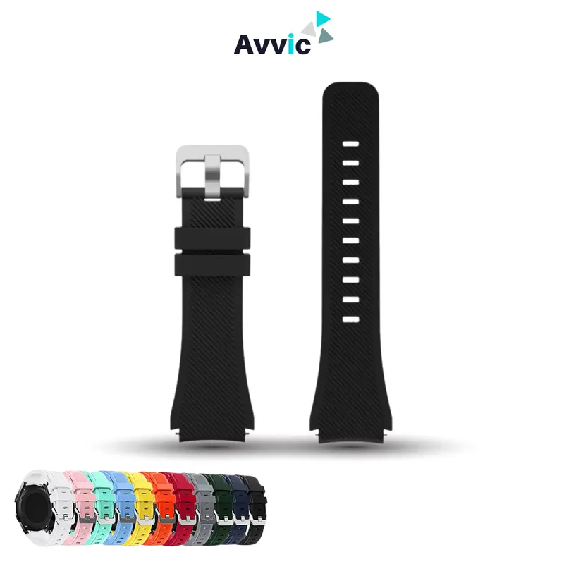 Avvic x Tali Jam Tangan Silikon 22mm Strap Silicone Mi Watch 46mm Sport Rubber Wristband Black Blue Green Grey Pink Karet Red Sporty White Yellow Accessories 0