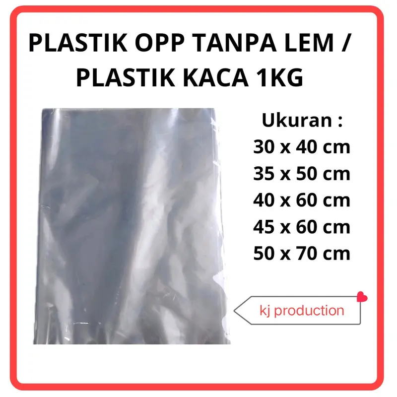 1KG Plastik OPP Tanpa Lem / Plastik Kaca Bening Souvenir ukuran besar tebal 30Micron Kiloan - Harga Pabrik 0