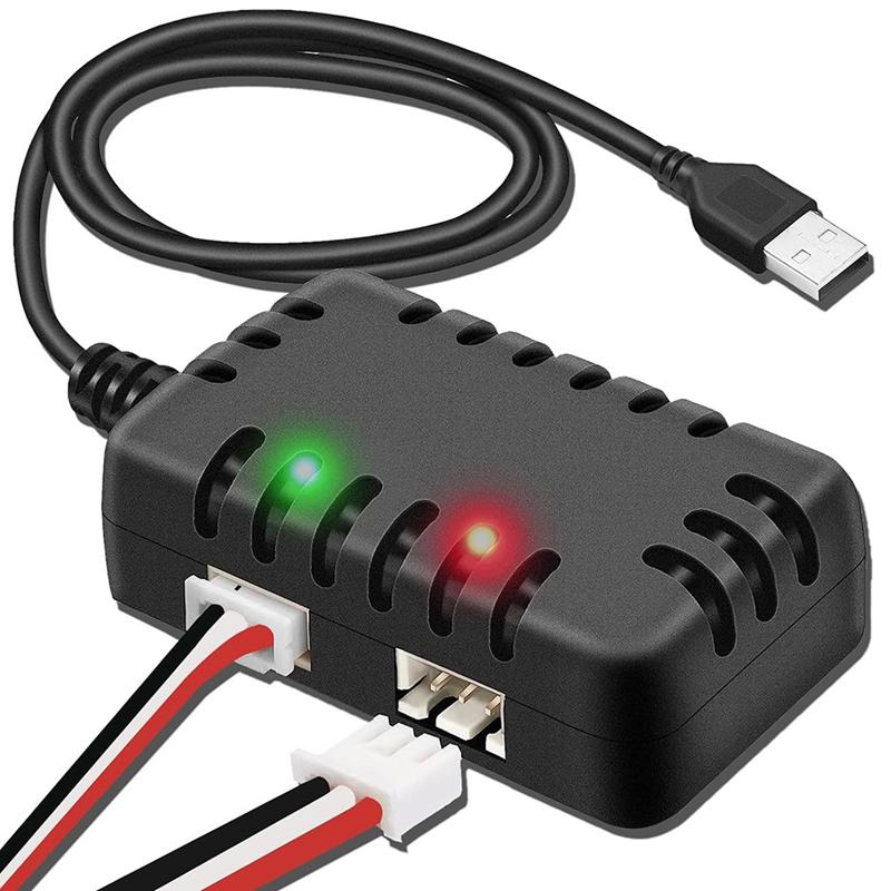 Bộ sạc pin LiPo 7.4V – Bộ sạc cân bằng cho xe điều khiển từ xa với cáp USB 2…