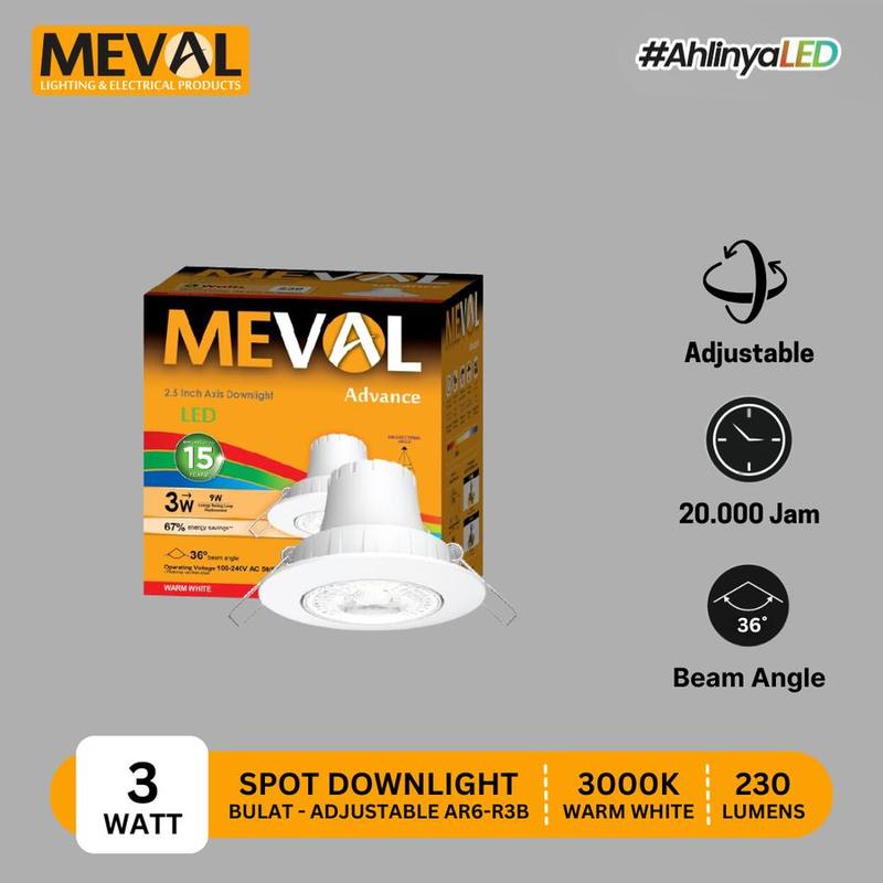 MEVAL Lampu Dekorativ LED Spot Downlight Axis Adjustable - Shop | Tokopedia