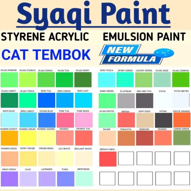 Cat Tembok Kiloan 1kg Tahan Cuaca Interior Exterior Paint Super