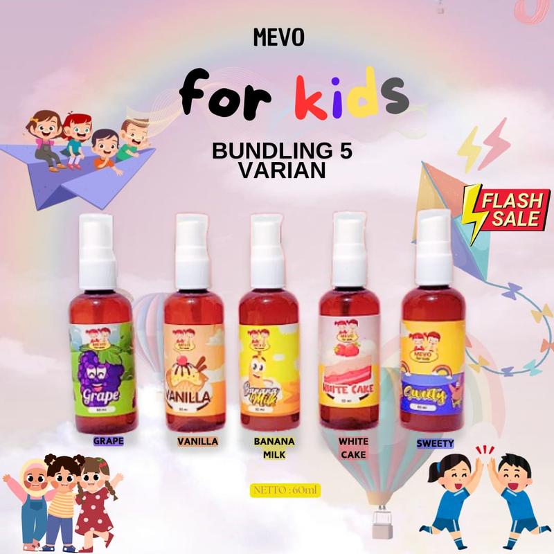 Product Introduction of NEW !!! Parfum Anak MEVO Little Kiddy 60 ml - Paket Hemat 5 pcs All Variant Mix 8
