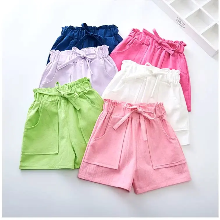 Celana Pendek Anak Cewek Usia 1 2 3 4 5 6 7 8 9 10 11 12 Tahun bahan drill katun variasi Pita Fashion