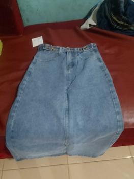 Product Review of Rok denim split gaya Korea rok a-line wanita berpinggang tinggi sedang untuk menutupi rok pinggul selangkangan from a**k b**u ☺** 1