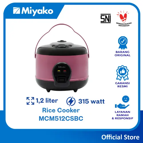 MIYAKO Magic Com MCM-512 C SBC Rice Cooker 1.2 Liter MCM512CSBC Low Watt