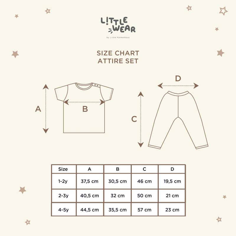 Little Palmerhaus - Little Wear Attire Set (Setelan Kaos Lengan Pendek + Celana Panjang) Baju Tidur Anak 5