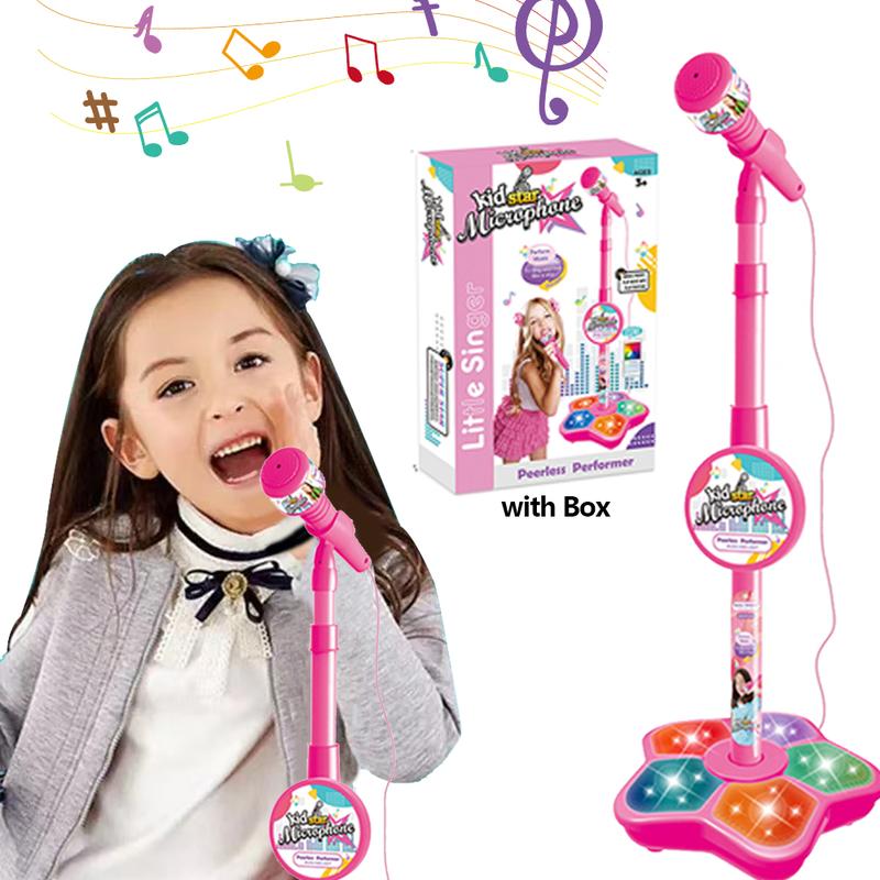 Product Introduction of Kids Microphone with Stand Karaoke Song Music Instrument Toys Brain-Training Educational Toy Birthday Gift for Girl Boy 7
