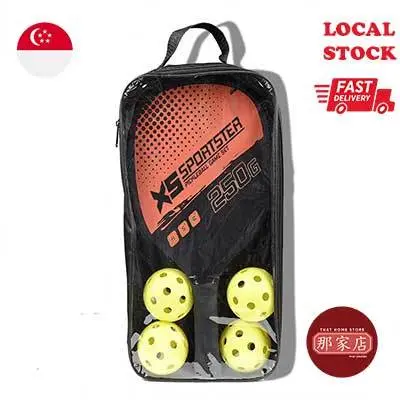 [PICKLEBALL SET] Orange 2 PICKLE BALL BATS 4 BALLS WITH CARRY BAG