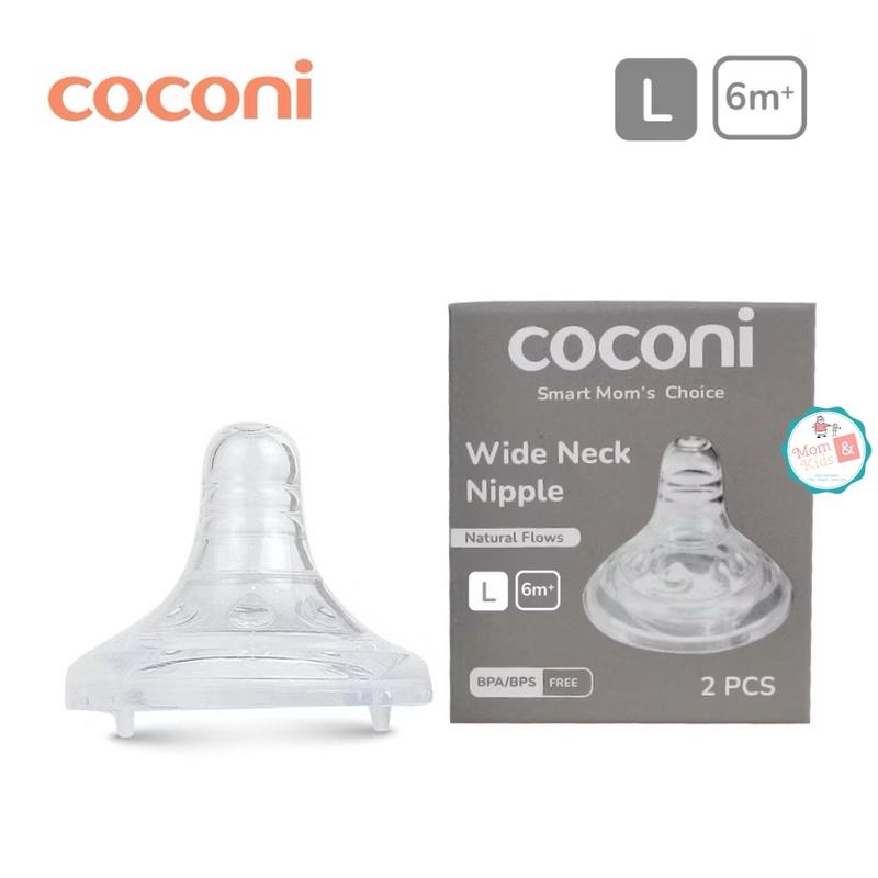 COCONI Wide Neck Baby Bottle Nipple Teat Replacement 2 Pcs | Dot Botol Susu Bayi Wide Neck 7