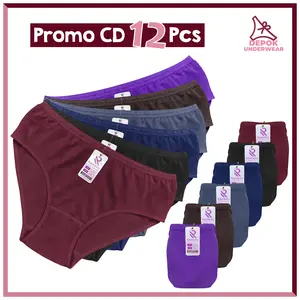Celana Dalam Wanita Bahan Katun Bundle 12pcs / CD Wanita 1 Lusin / Celana Dalam Perempuan Katun / CD Rahayu Size M L XL 3L 4L & 5L