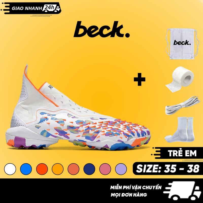 Giày Bóng Đá Trẻ Em Predator Freak+ Không Dây BECK Đế Đinh TF Bám Sân Các Màu Sắc Sân Cỏ Nhân Tạo