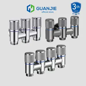 GUANJIE - Washing Machine Water Tap Branch Faucet 3 Automatic Garden Wall Faucet Anti-Fall 304 Stainless Minimalist Automatic Fall Stop Water Anti-Explosion Reinforced Wall Faucet Shower Branch Faucet