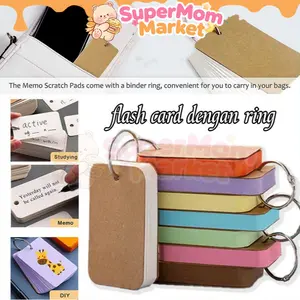 Magic Card Polos Memo Notebook Ring Besar/memopad flash card/Kosong Kartu Belajar Sticky Notes Belajar /kartu Kosong Blank Stiky Notes