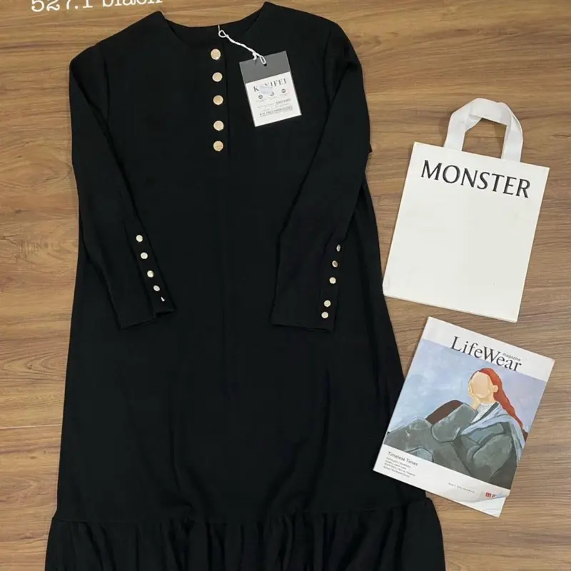 MIDI DRESS KNIT IMPORT REMPEL BAWAH BY KUYIFEI