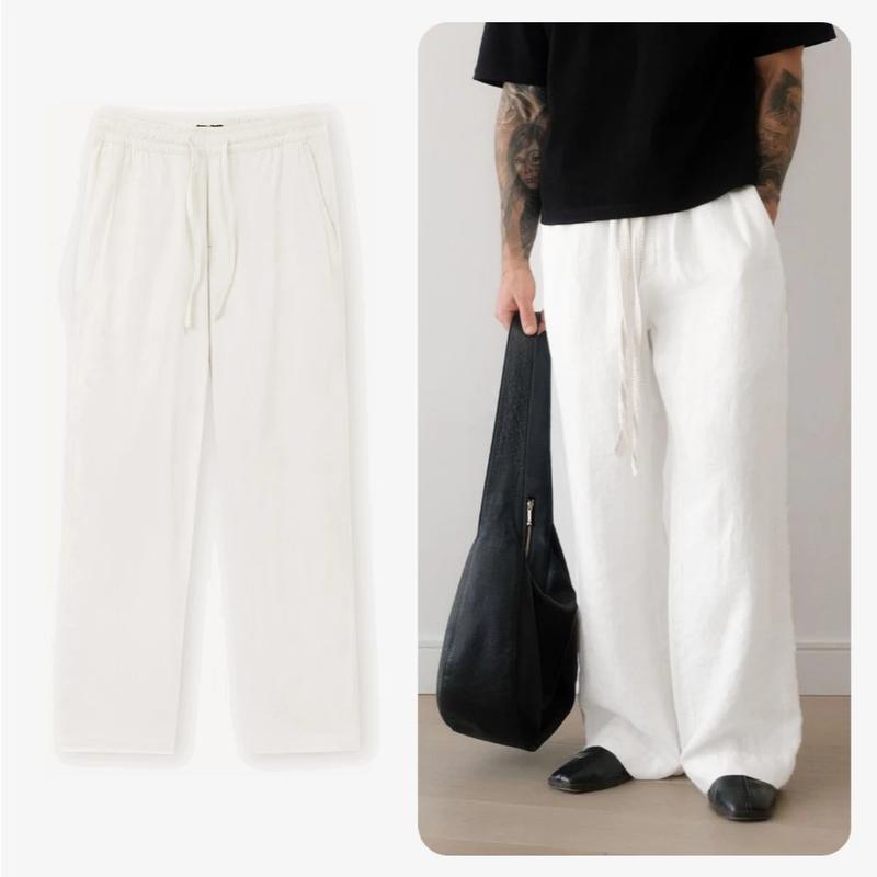 Quần Suông Ống Rộng Nam Nữ Unisex Dài Vải Linen Phom Relax Thoáng Mát Thoải Mái Thời Trang Cao Cấp D26