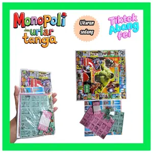 MONOPOLI & ular tangga dua permainan ukuran sedang  permainan seru cukup untuk bermain berempat