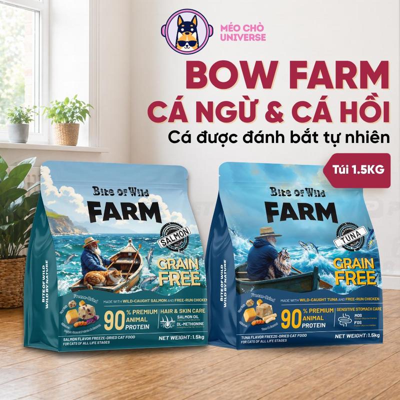 Hạt Cho Mèo Bite Of Wild Farm 1.5KG Cá Ngừ/ Cá hồi 90% Thịt Cá Ngừ Na Uy - MÉO…