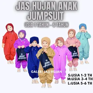 JAS HUJAN ANAK JUMPSUIT BALITA USIA 1-6 TAHUN RAINCOAT MANTEL HUJAN JUMPSUIT ANAK BAHAN PVC ANTI REMBES KUAT TEBAL ELASTIS