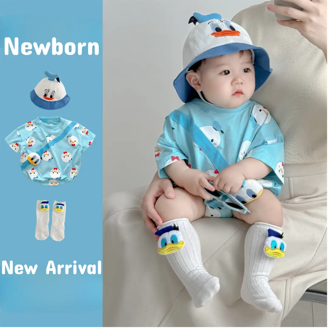 Áo Jumpsuit Quần Áo Jumpsuit Quần Thân ngắn Tay Cho Em Bé Trai Và Bé Gái, Hàng Mới Về Mùa Hè, Thích Hợp Cho Trẻ Sơ Sinh, Có Kích Thước 0-24 Tháng