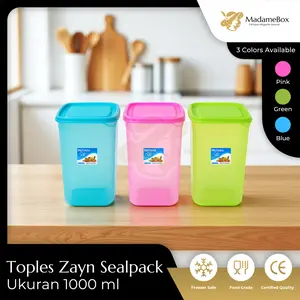 Toples Zayn Sealpack KMP Plastik SATUAN ukuran 500 ml/800 ml/ 1000 ml Kotak Plastik/Kotak Makan/Wadah Makanan/Wadah Penyimpanan Bumbu Kulkas Food Storage/ Wadah Serbaguna