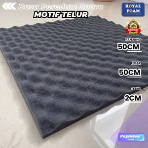 Busa Peredam Suara Ruangan Studio Musik Podcast Ukuran 50x50x2cm Termurah Asli Merk Royal Foam