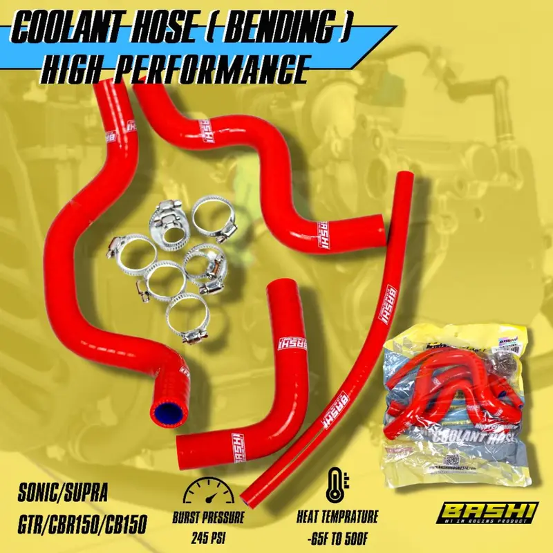 Selang Radiator Set Tekuk HONDA Supra Sonic GTR CBR150 LED CB150 Coolant Hose Tahan Panas 1