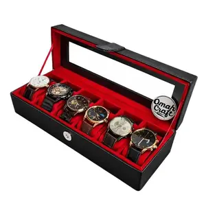 Kotak Jam Tangan isi 6 atau Box Tempat Penyimpanan Jam Tangan Watch Box Organizer Leather DIY