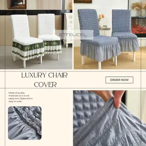Luxury Chair Cover / Penutup Alas Sarung Kursi Elastis Scretch Tebal Mewah Renda Abstract