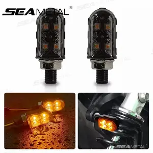 SEAMETAL Lampu Sein Motor LED Universal 4 Lampu Sein Berkedip Lampu Sein Motor Aksesoris Lampu