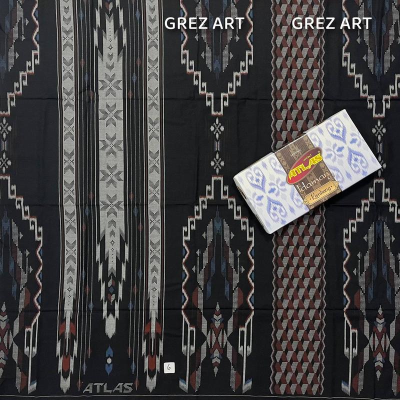 Sarung Atlas Idaman Kembang - Motif BHS Hitam Batik 7